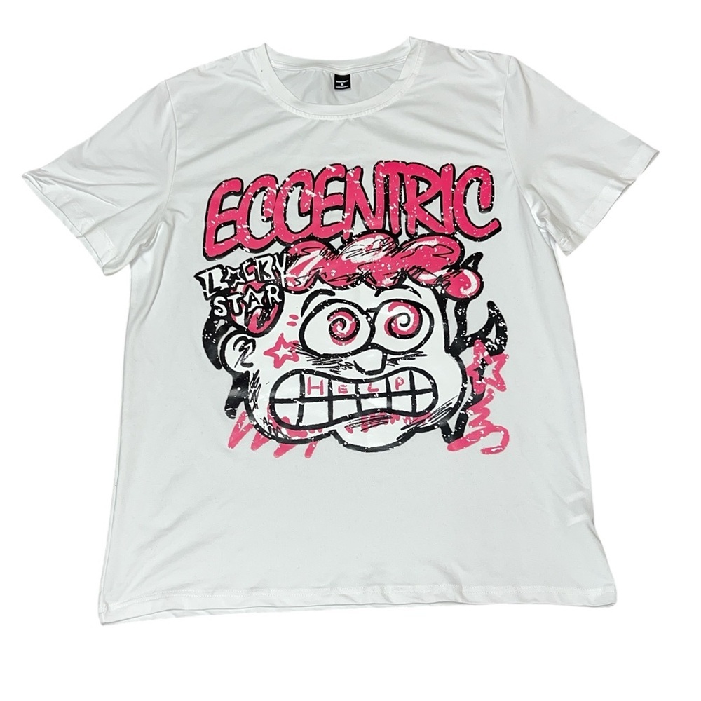🟡Manfinity EMRG Men's Letter & Cartoon Print T-Shirt Size M